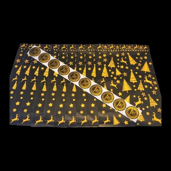 HOLIDAY POLYMAILERS 10"x13" (Set Of 10) Christmas 10 Matching Thank You Stickers - Picture 5 of 5